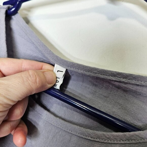 Slowcolin Women's Tunic Cotton/Polyester‎ Light Bluish Gray Long Sleeve Button L - Picture 3 of 10